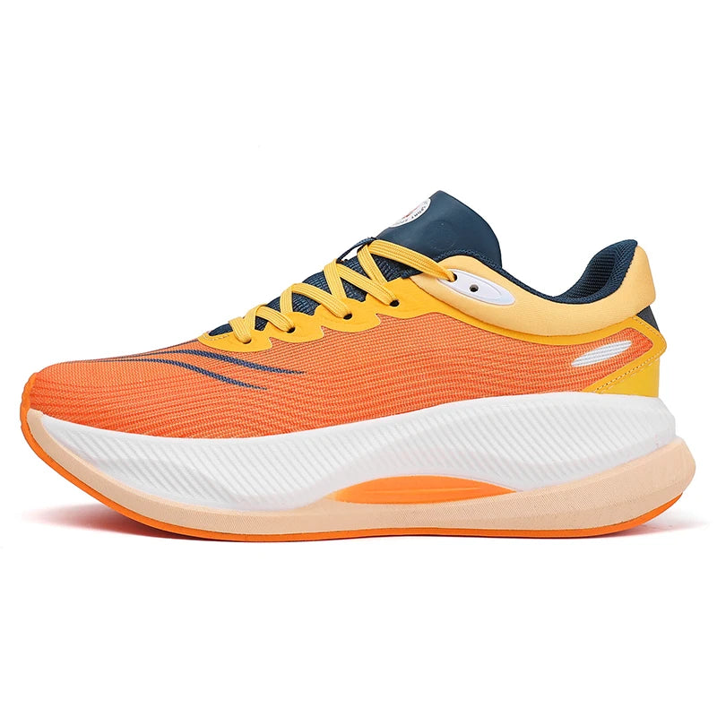 Chaussures de course tendance avec amorti, semelle en carbone respirante, ultralégères