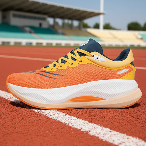 Chaussures de course tendance avec amorti, semelle en carbone respirante, ultralégères