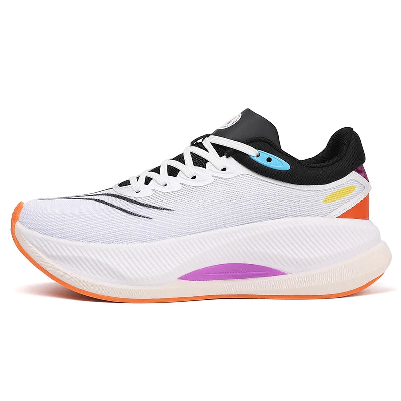 Chaussures de course tendance avec amorti, semelle en carbone respirante, ultralégères