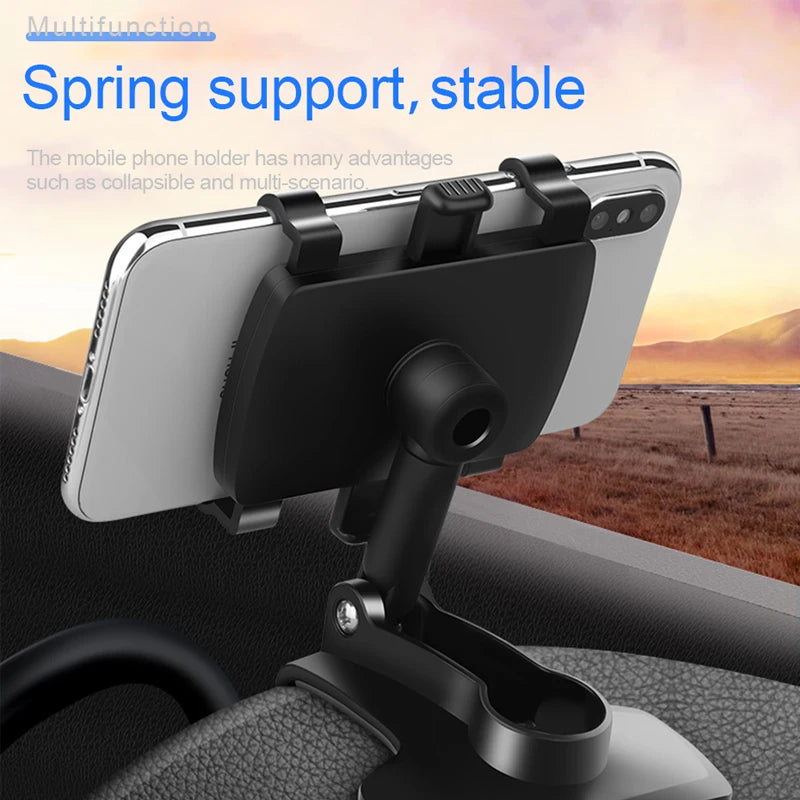 Support de téléphone de voiture à 360 degrés, support universel pour smartphone, fixation pour tableau de bord et poignée de voiture.