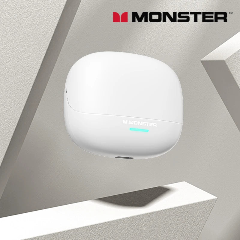 Écouteurs sans fil Monster MQT52 Bluetooth 5.4 : longue autonomie, son stéréo Hi-Fi, double mode et micro intégré.