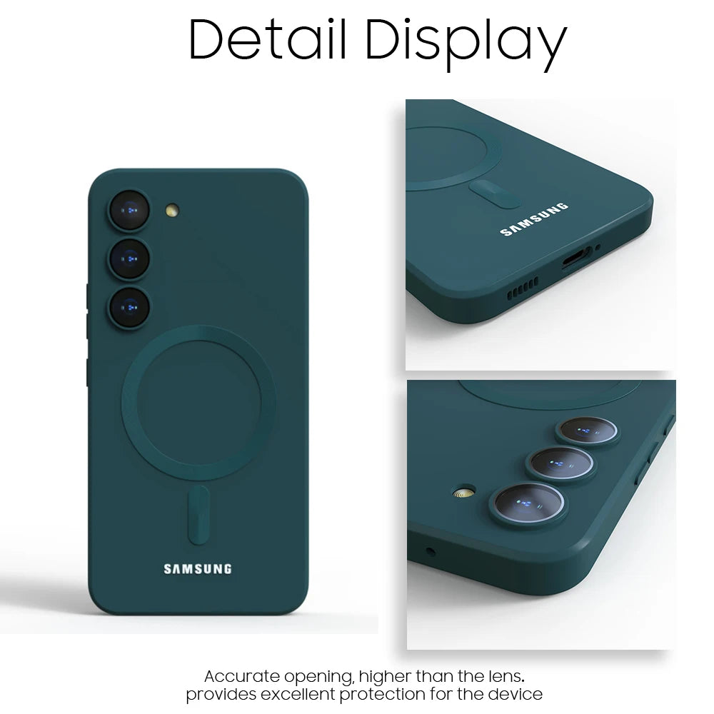 Coque MagSafe en silicone souple pour Samsung Galaxy