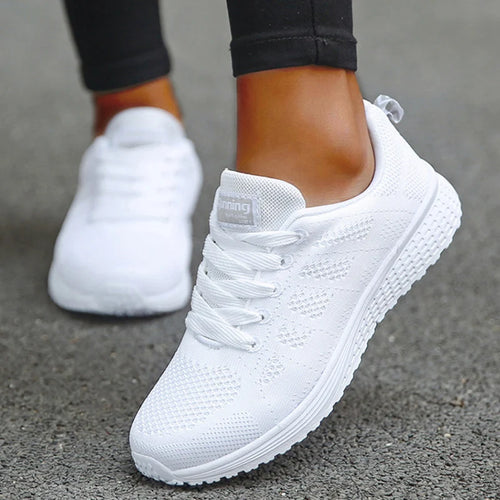 Baskets pour femmes, respirantes et confortables en tissu mesh, à lacets