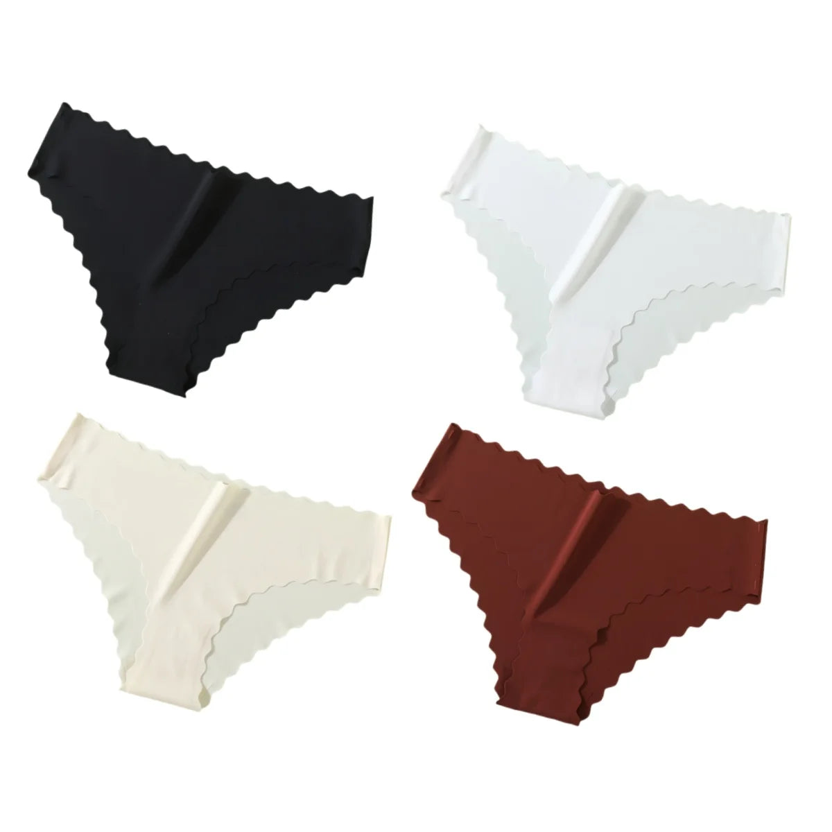 Ensemble de 4 culottes classiques pour femme, taille basse, tailles XS à XL.
