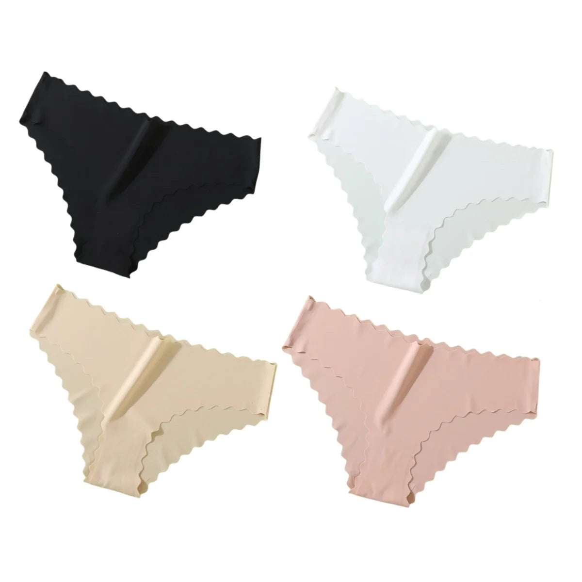 Ensemble de 4 culottes classiques pour femme, taille basse, tailles XS à XL.