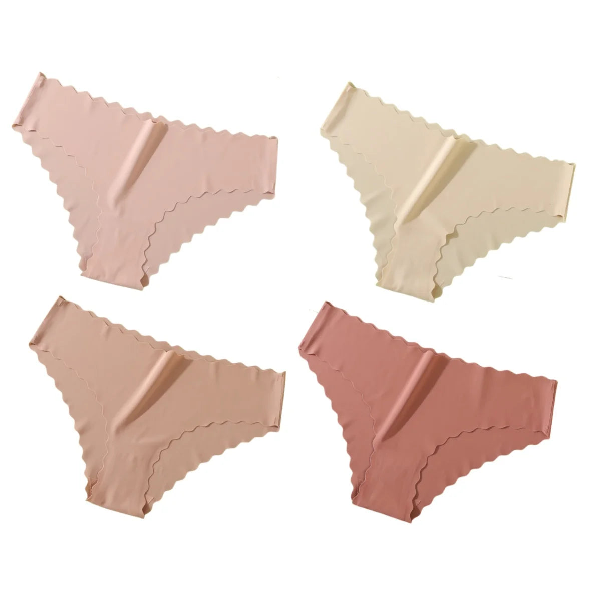Ensemble de 4 culottes classiques pour femme, taille basse, tailles XS à XL.