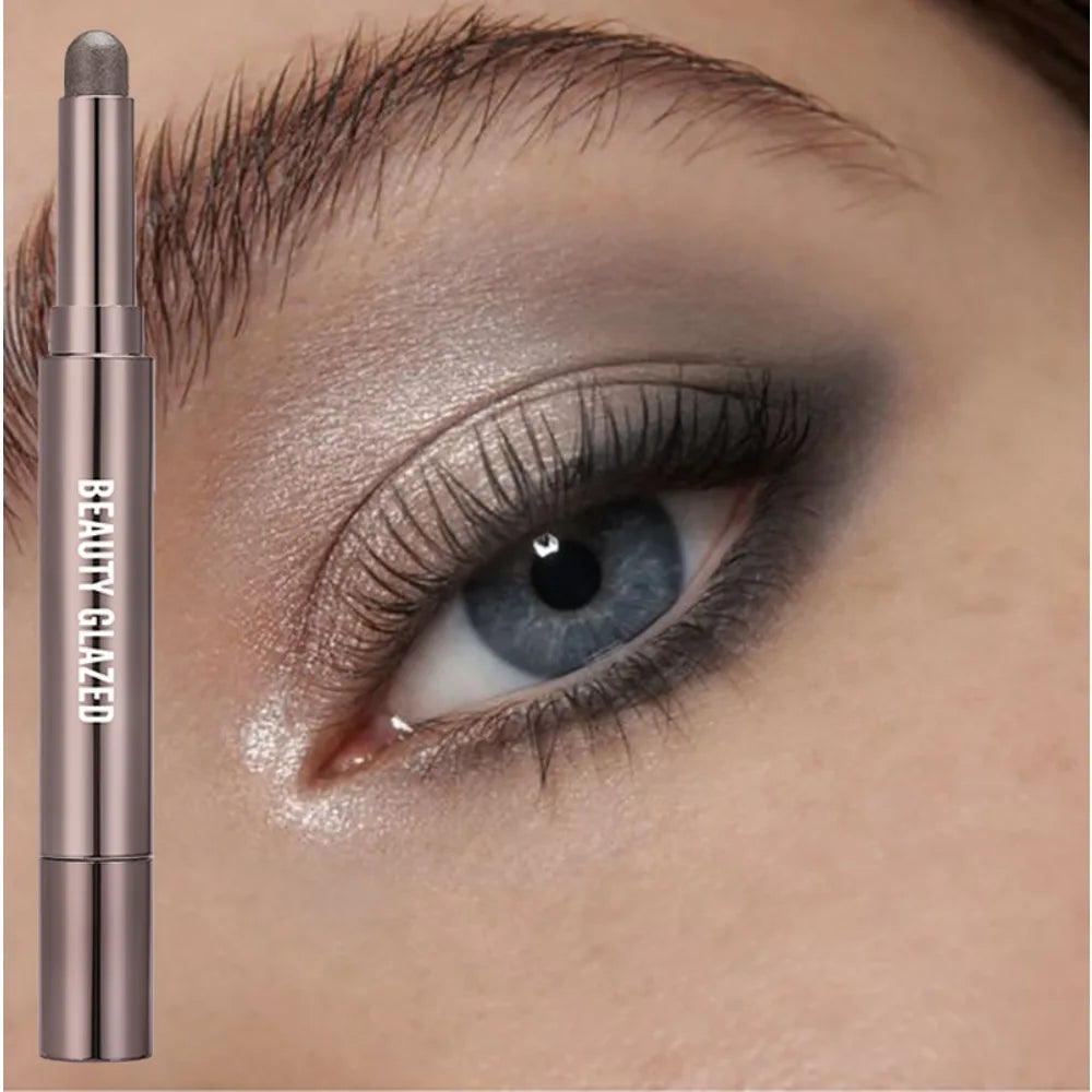 10 Fards à Paupières - Longue Tenue Waterproof avec Pinceau Double Embout