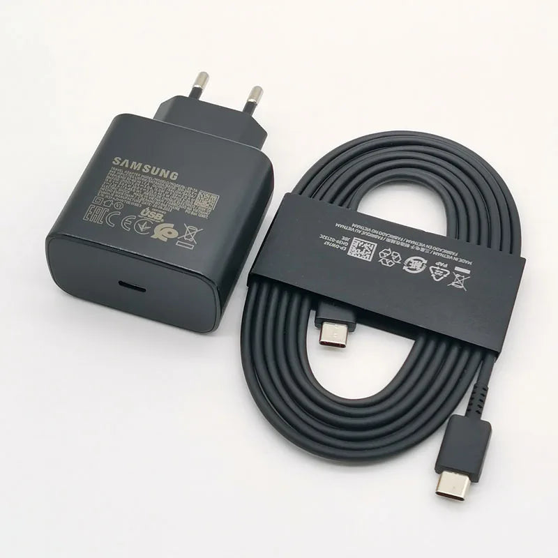 Chargeur Samsung 45 W à charge ultra rapide, adaptateur de charge rapide de 1,8 m de type C