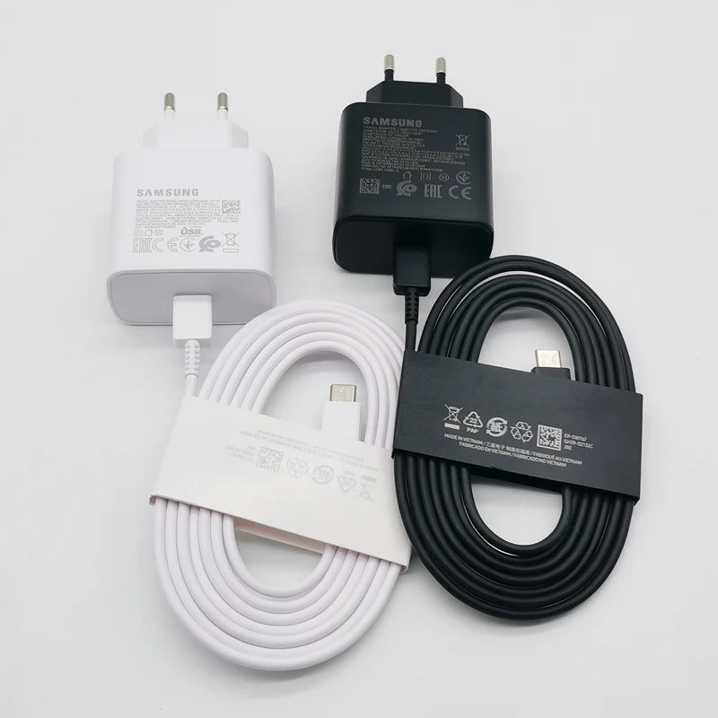 Chargeur Samsung 45 W à charge ultra rapide, adaptateur de charge rapide de 1,8 m de type C