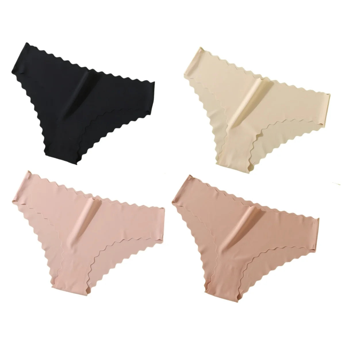 Ensemble de 4 culottes classiques pour femme, taille basse, tailles XS à XL.