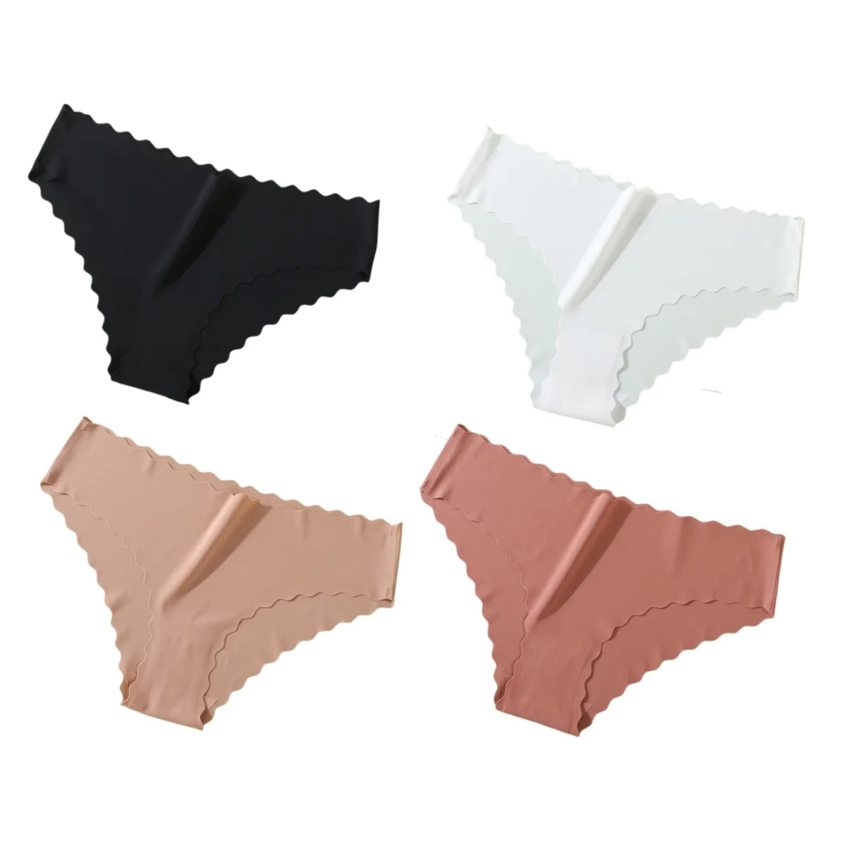 Ensemble de 4 culottes classiques pour femme, taille basse, tailles XS à XL.