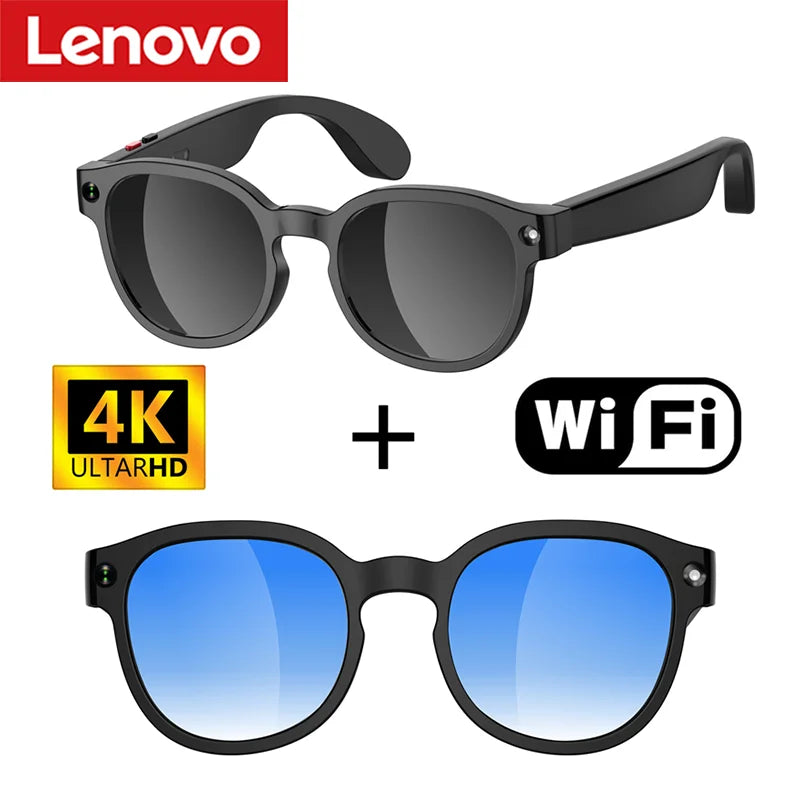 Lunettes intelligentes Lenovo AI : traduction IA, caméra HD 8 MP, prise de vue 4K, appels Bluetooth, enregistrement musical