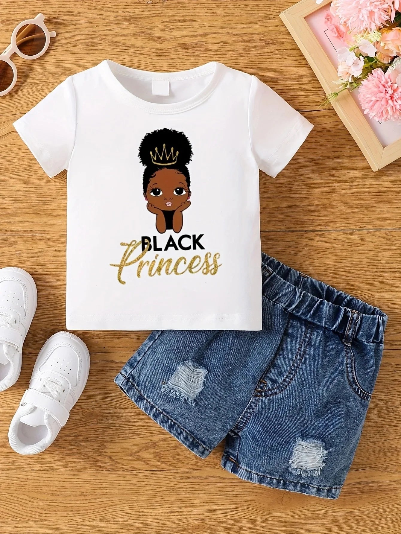 T-shirt d'été Aby pour filles. Short non inclus.
