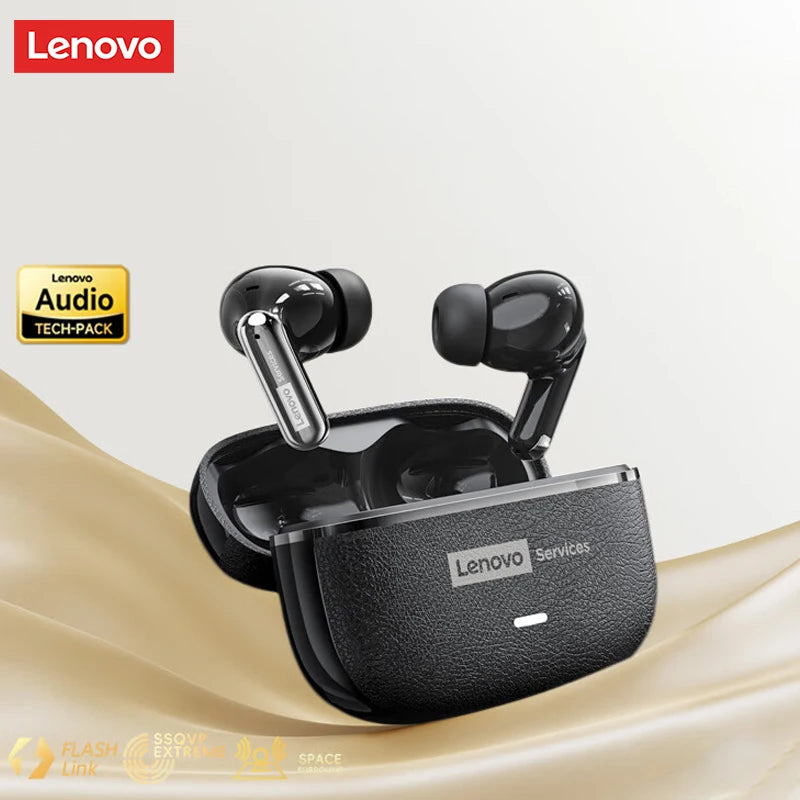 Écouteurs sans fil Lenovo LE208 TWS Bluetooth 6.0 en cuir, stéréo, réduction de bruit ENC, faible latence (38 ms), casque gaming