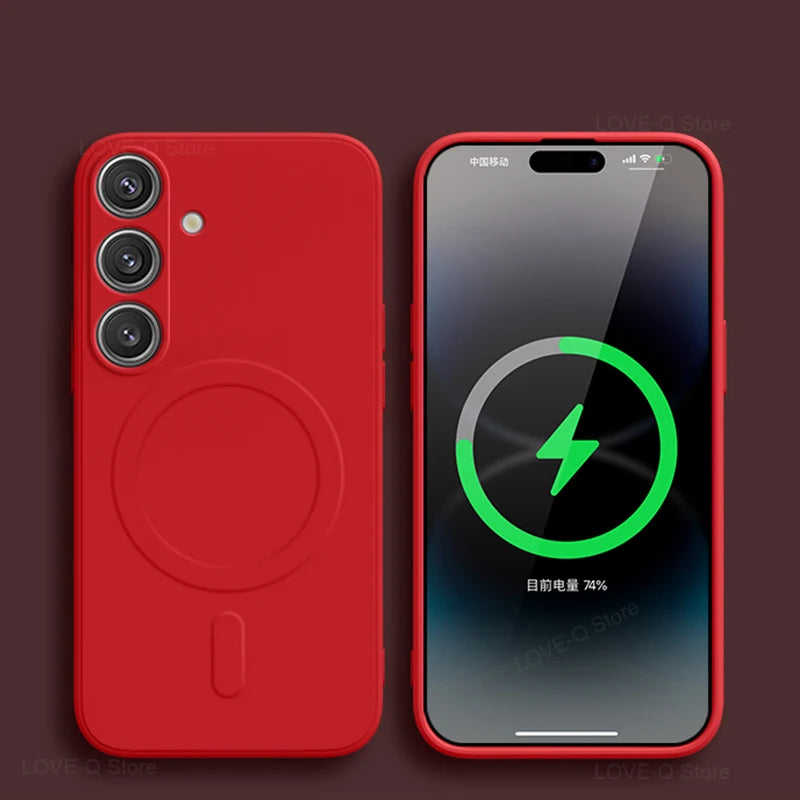 Étui de protection souple en silicone magnétique MagSafe - pour Samsung Galaxy