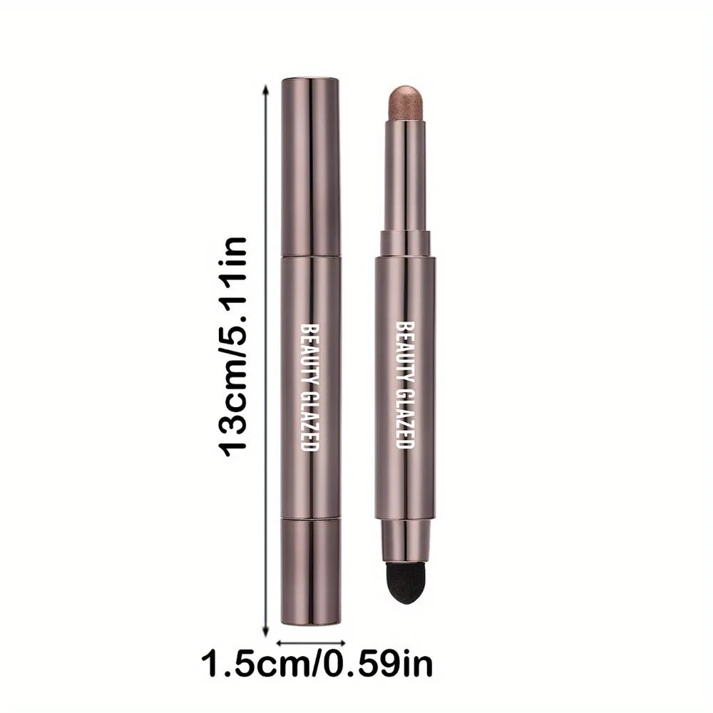 10 Fards à Paupières - Longue Tenue Waterproof avec Pinceau Double Embout
