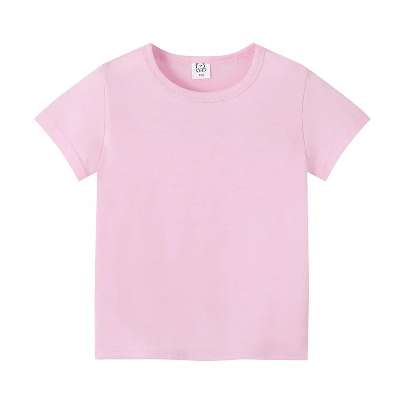 T-shirt d'été à manches courtes pour enfants de 2 à 12 ans, en coton - pour  garçons et filles.