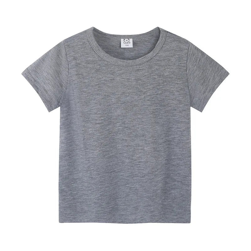 T-shirt d'été à manches courtes pour enfants de 2 à 12 ans, en coton - pour  garçons et filles.