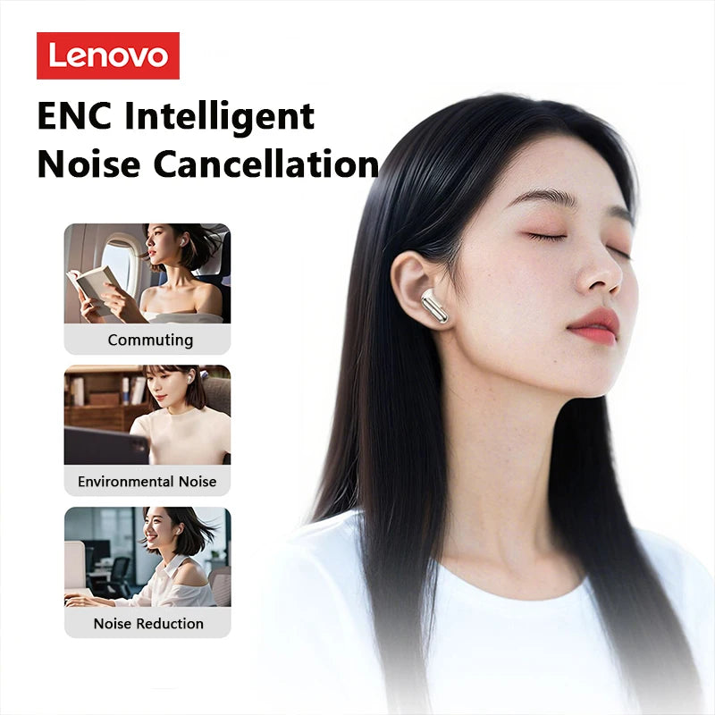 Écouteurs sans fil Lenovo LE208 TWS Bluetooth 6.0 en cuir, stéréo, réduction de bruit ENC, faible latence (38 ms), casque gaming