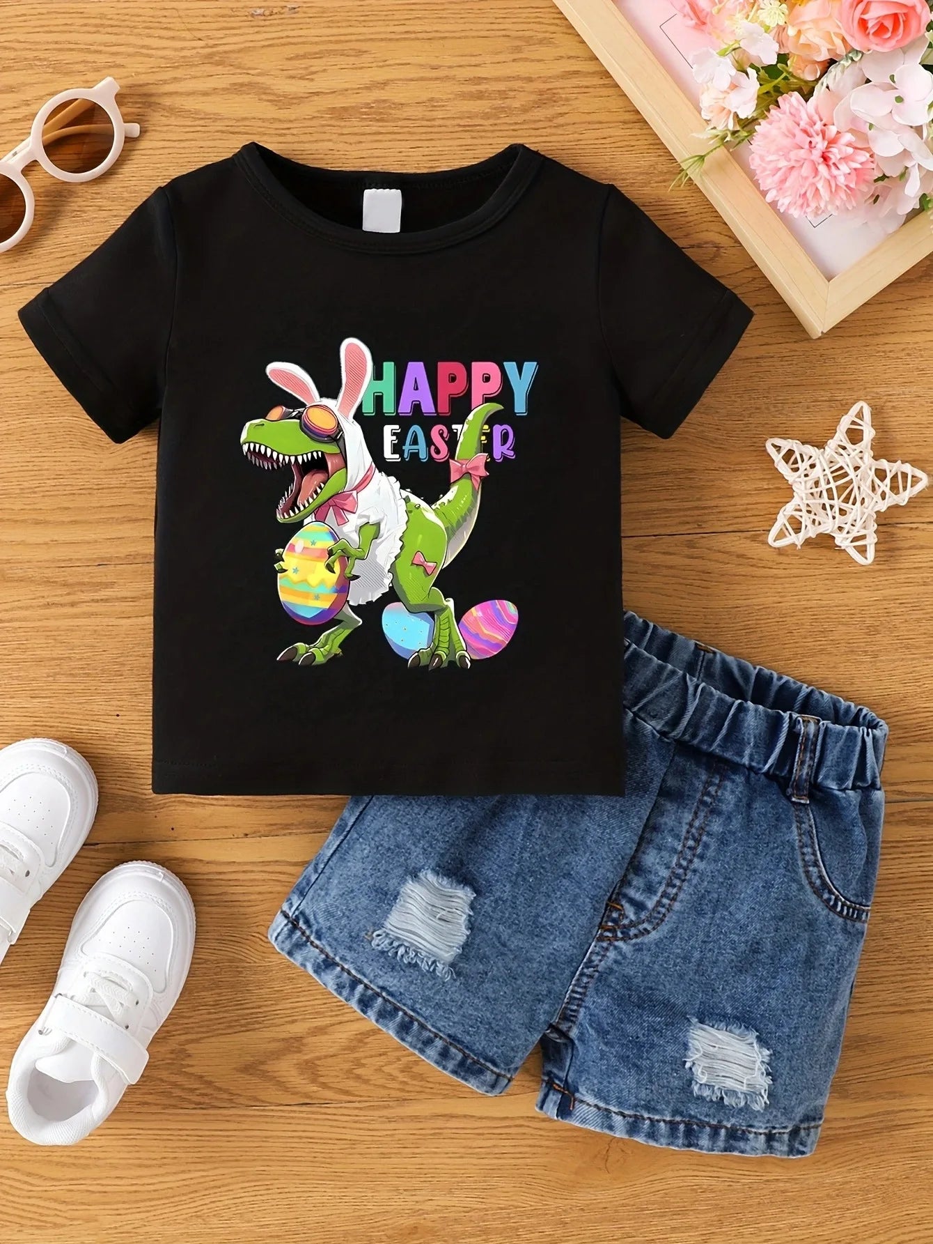 T-shirt d'été Aby pour filles. Short non inclus.