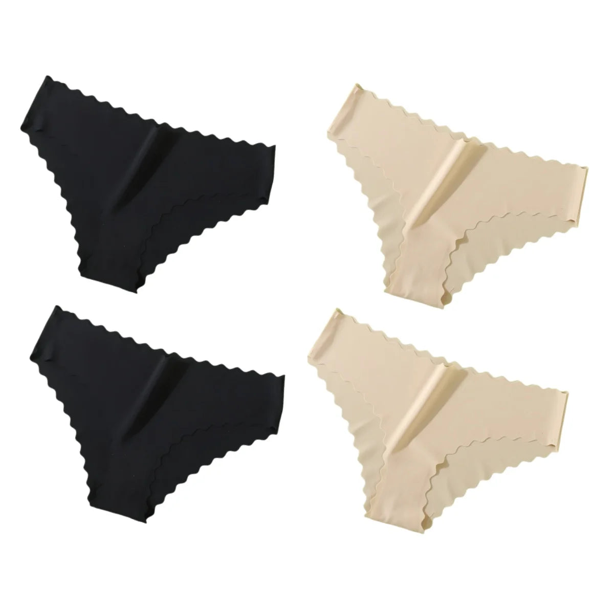 Ensemble de 4 culottes classiques pour femme, taille basse, tailles XS à XL.