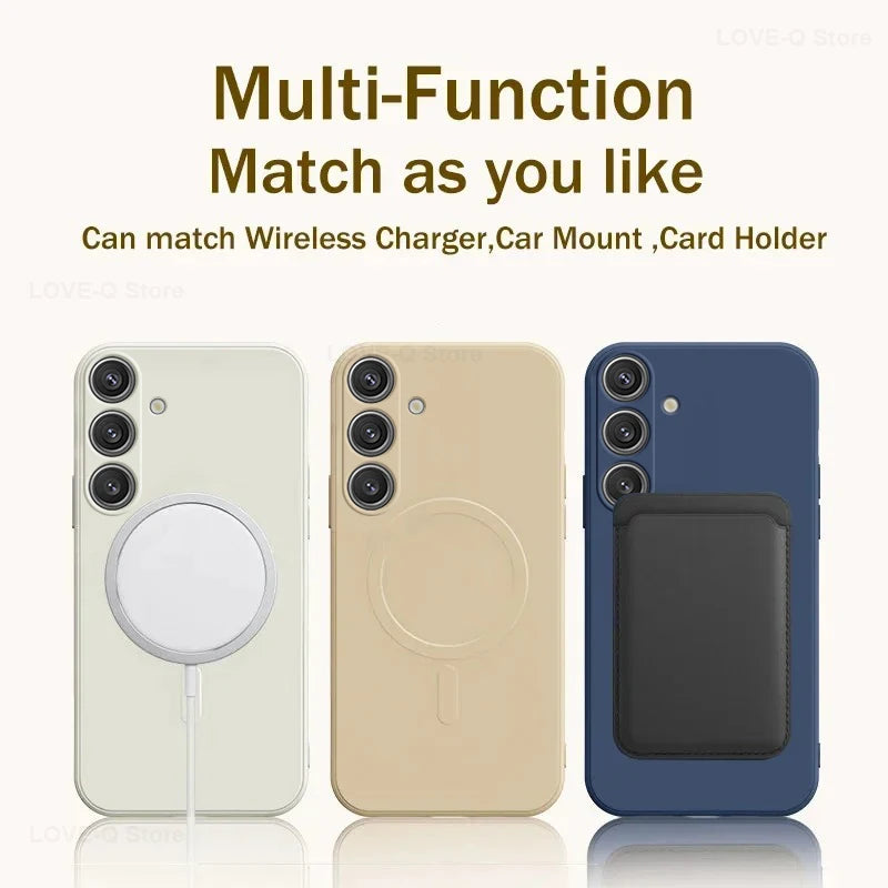 Étui de protection souple en silicone magnétique MagSafe - pour Samsung Galaxy