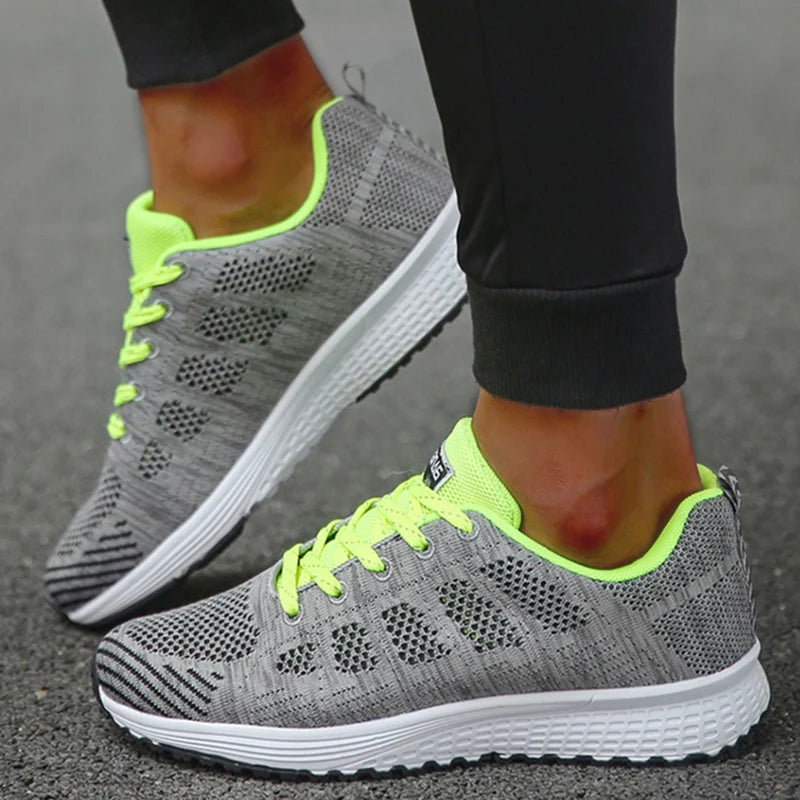 Baskets pour femmes, respirantes et confortables en tissu mesh, à lacets