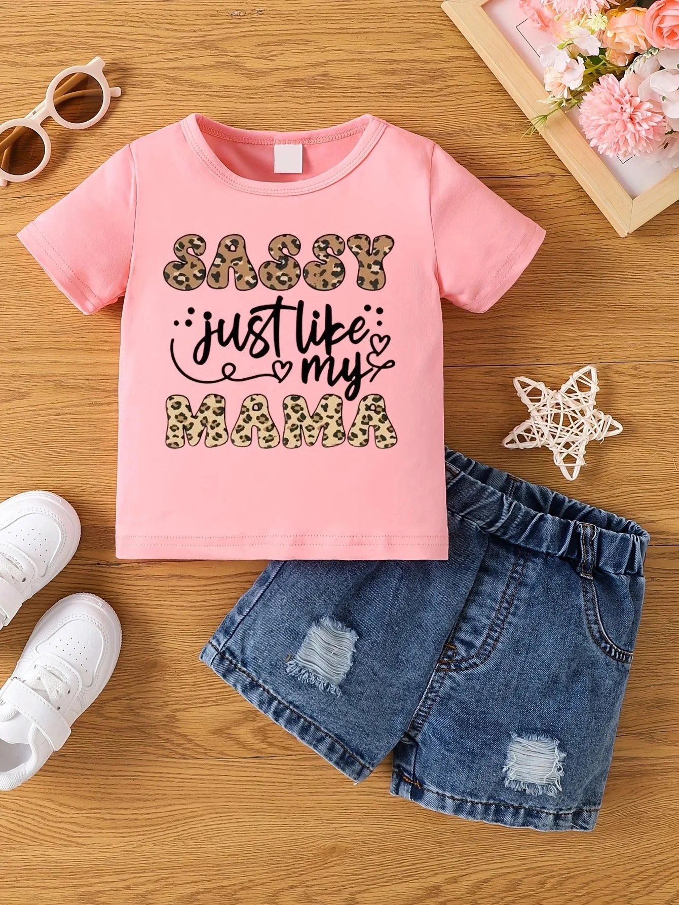 T-shirt d'été Aby pour filles. Short non inclus.