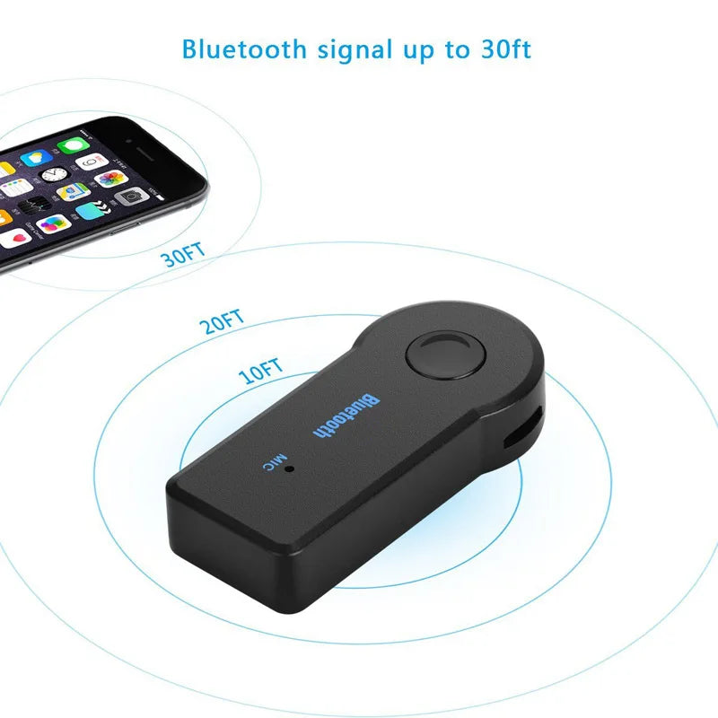 Récepteur Bluetooth 5.0 sans fil 2 en 1 avec prise jack 3,5 mm pour voiture, audio auxiliaire, émetteur-récepteur A2DP et kit mains libres