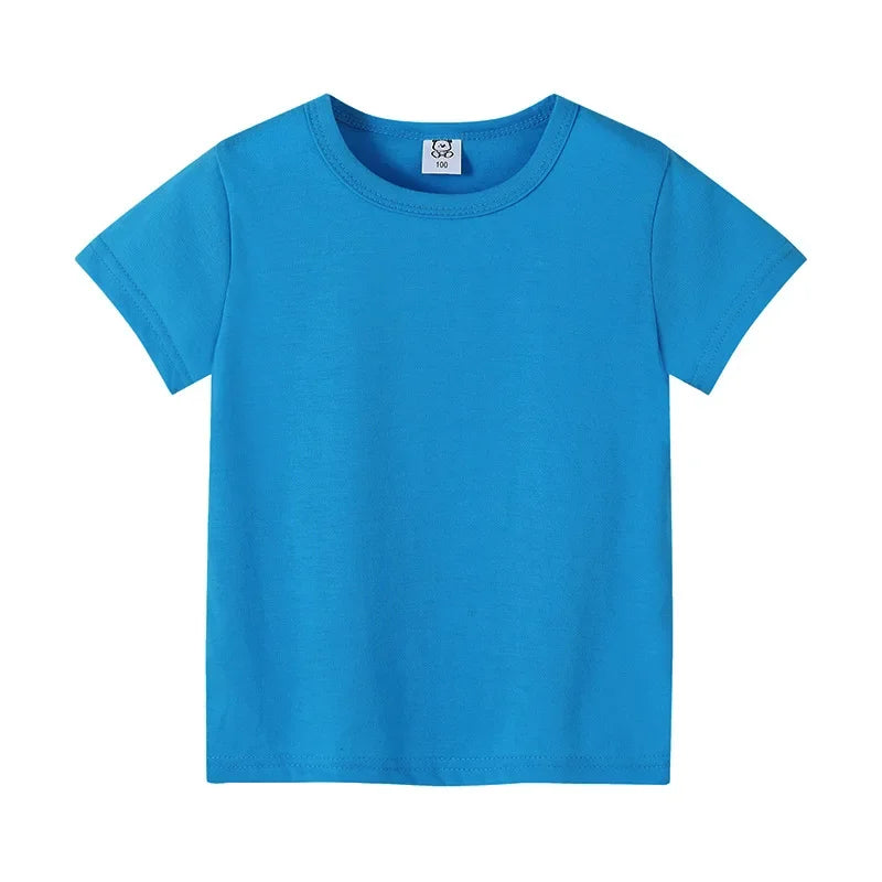T-shirt d'été à manches courtes pour enfants de 2 à 12 ans, en coton - pour  garçons et filles.