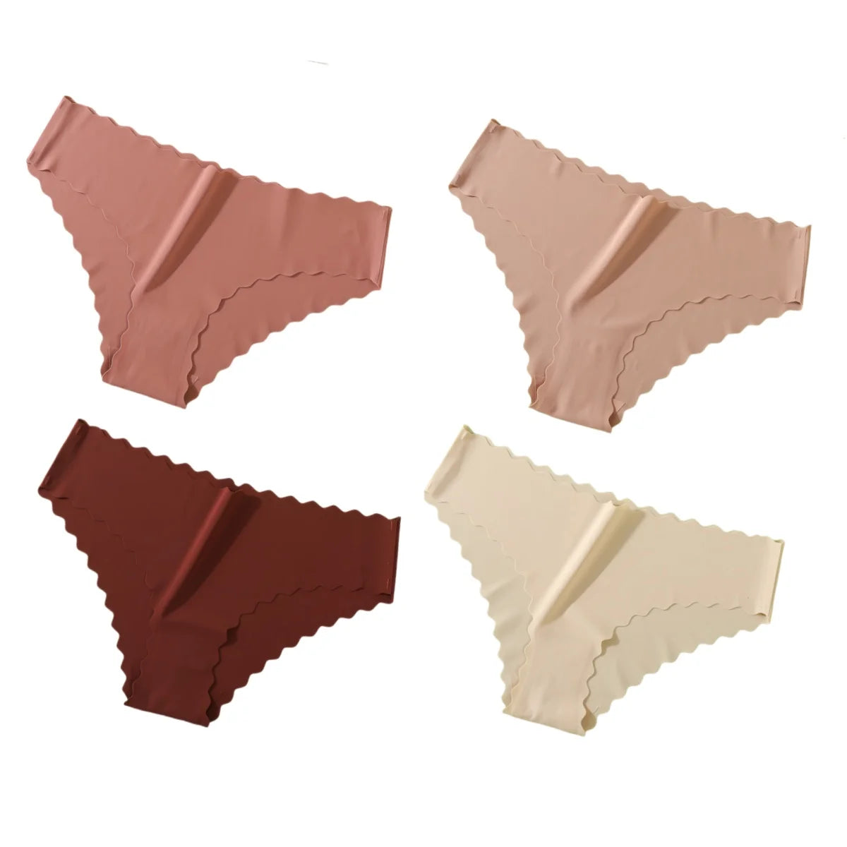 Ensemble de 4 culottes classiques pour femme, taille basse, tailles XS à XL.