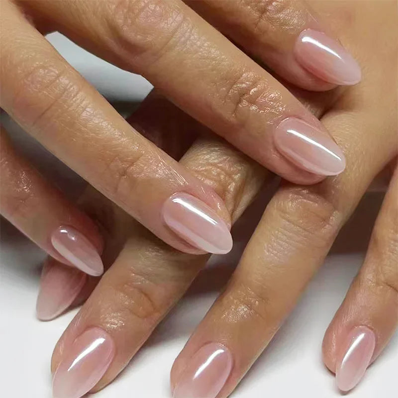 Lot de 24 faux ongles Sweet Love avec dégradé, réutilisables, courts et couvrants, pour femmes