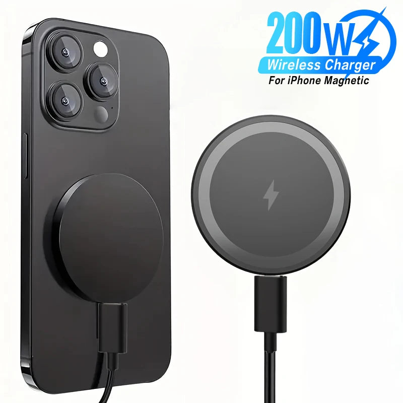 Chargeur magnétique sans fil 200 W pour iPhone  et AirPods - Station de charge rapide magnétique