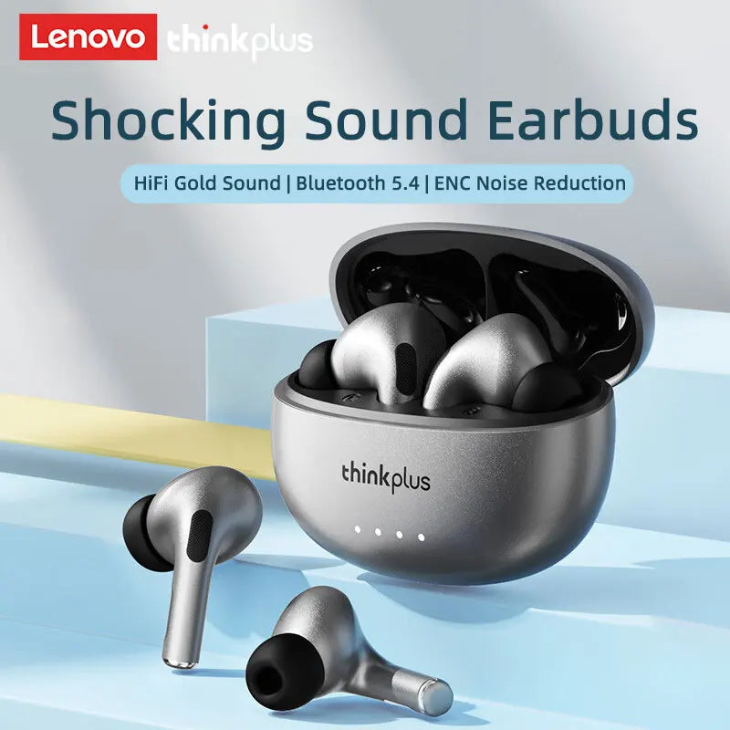 Écouteurs sans fil Lenovo LP5 PRO Bluetooth 5.4 TWS, son HiFi, idéaux pour le jeu et le sport, avec longue autonomie, commandes tactiles.
