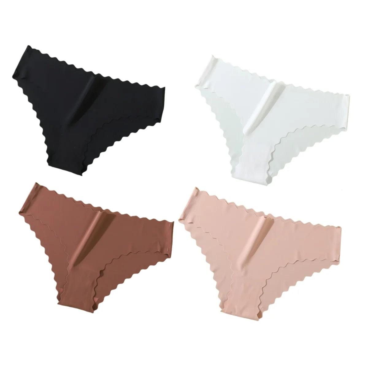 Ensemble de 4 culottes classiques pour femme, taille basse, tailles XS à XL.