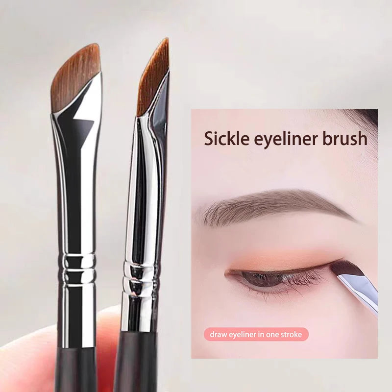 Pinceau eyeliner en forme de faucille, pinceaux pour le contour des yeux et le contour de l'œil