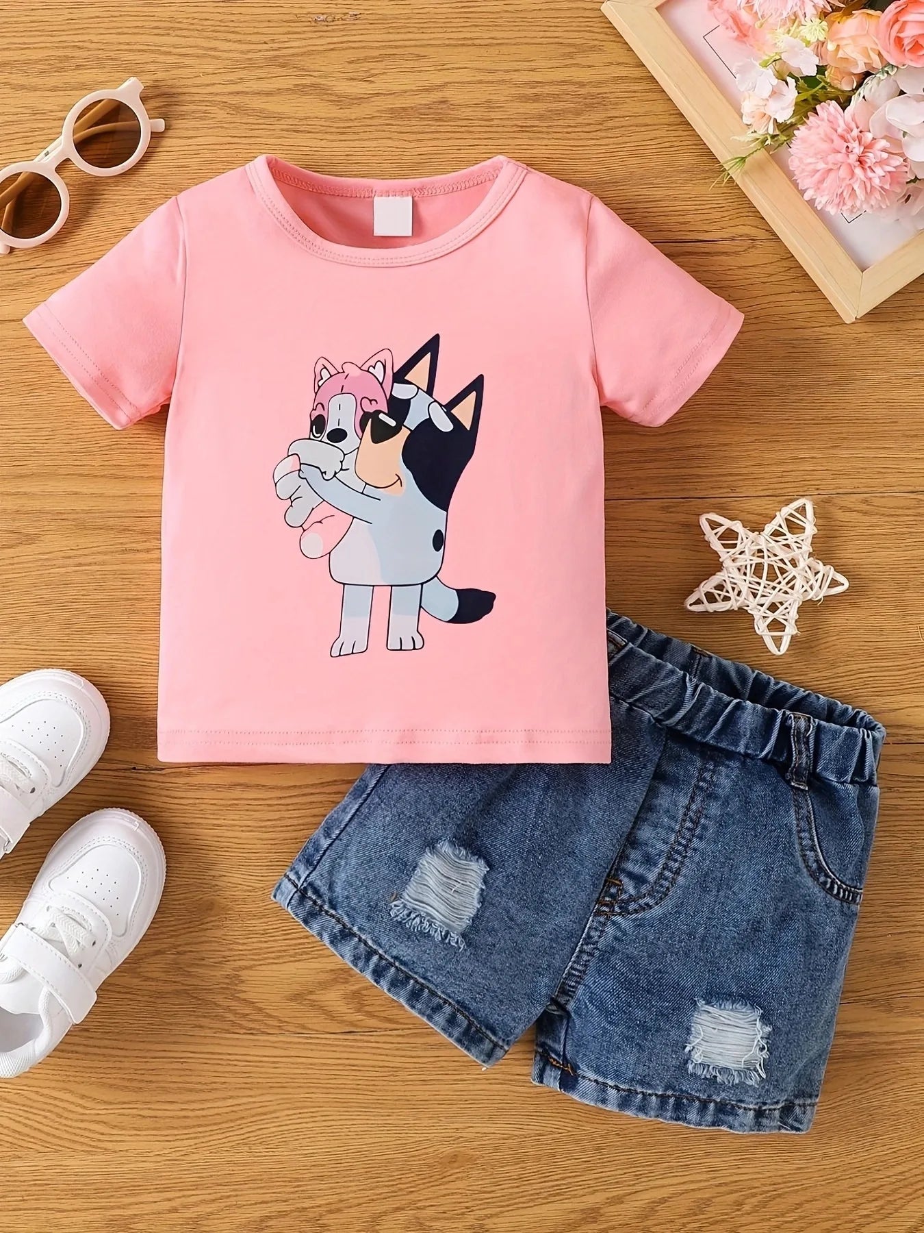 T-shirt d'été Aby pour filles. Short non inclus.