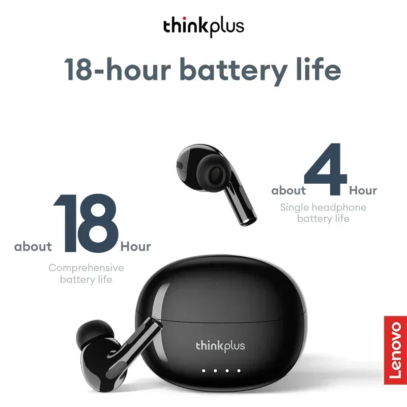 Écouteurs sans fil Lenovo LP5 PRO Bluetooth 5.4 TWS, son HiFi, idéaux pour le jeu et le sport, avec longue autonomie, commandes tactiles.