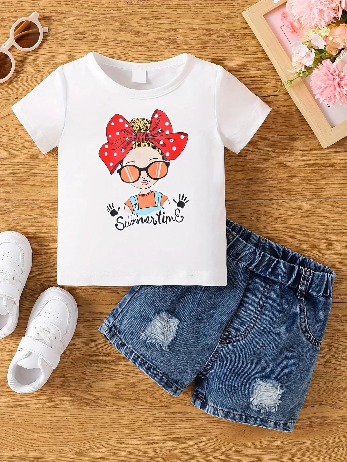 T-shirt d'été Aby pour filles. Short non inclus.