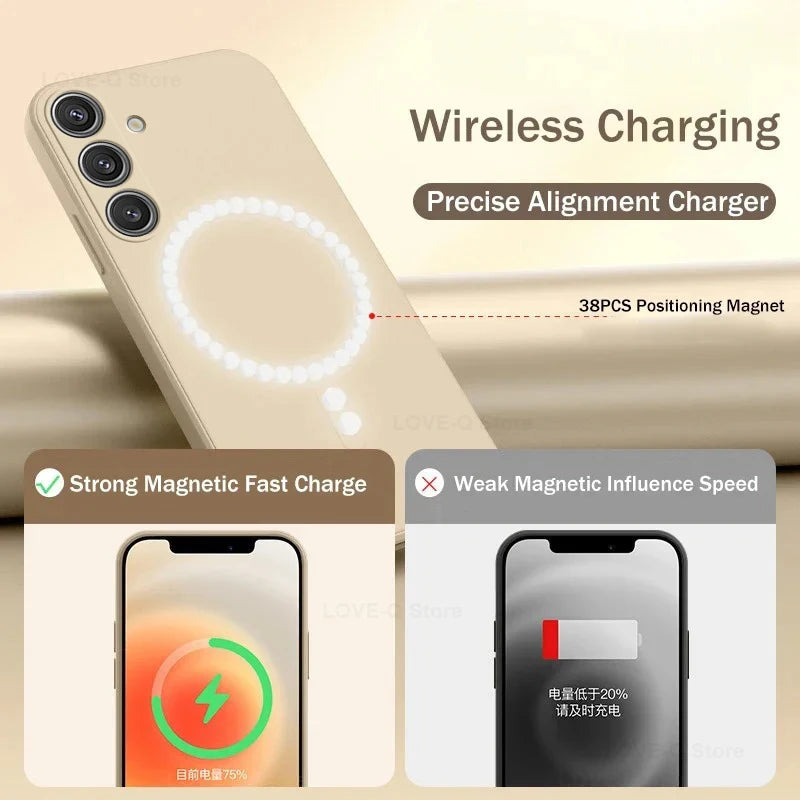 Étui de protection souple en silicone magnétique MagSafe - pour Samsung Galaxy