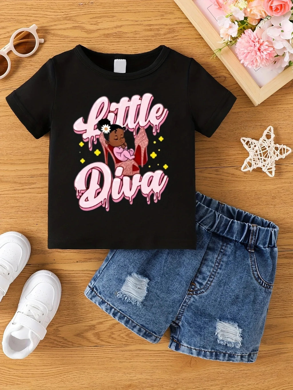 T-shirt d'été Aby pour filles. Short non inclus.