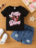T-shirt d'été Aby pour filles. Short non inclus.