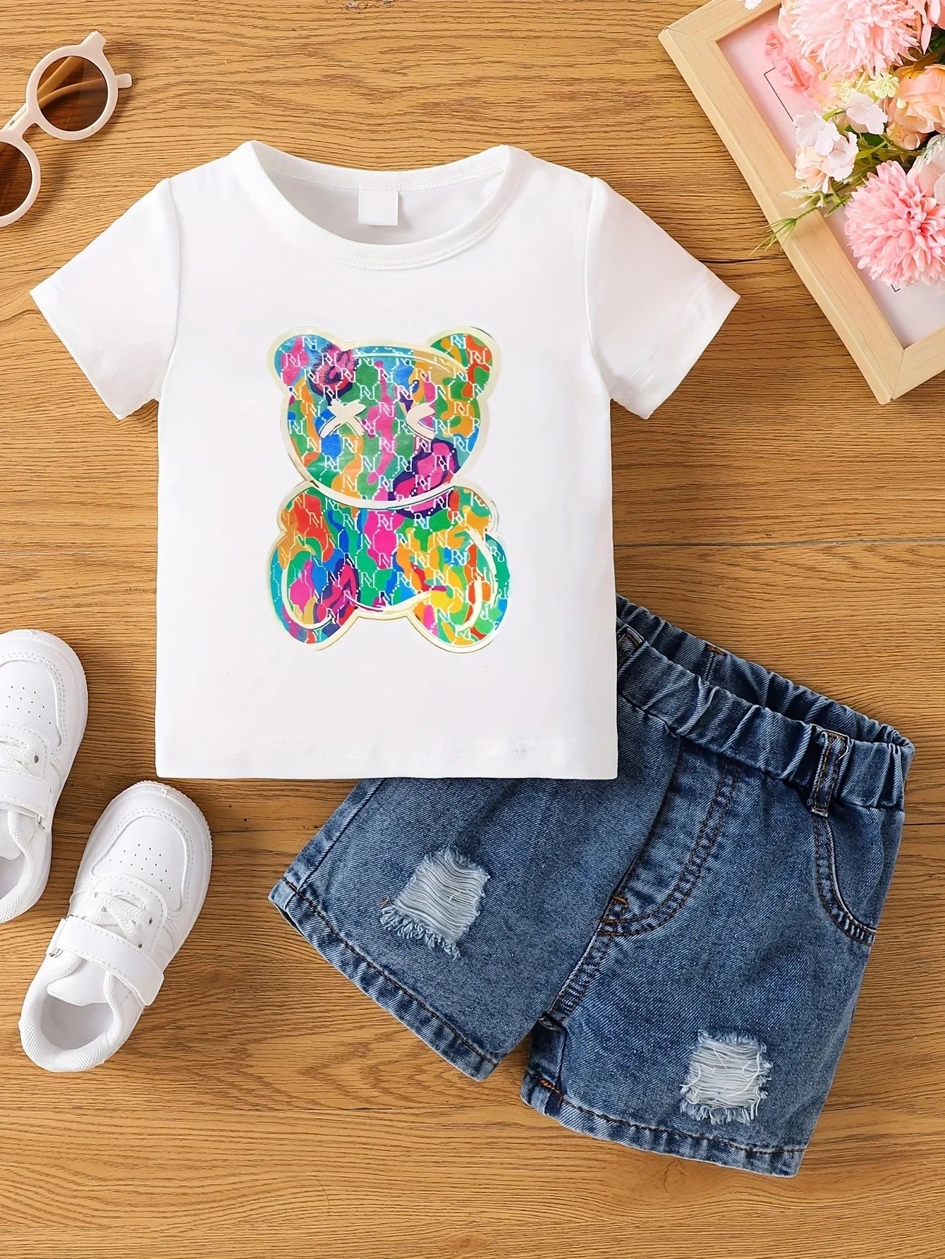 T-shirt d'été Aby pour filles. Short non inclus.