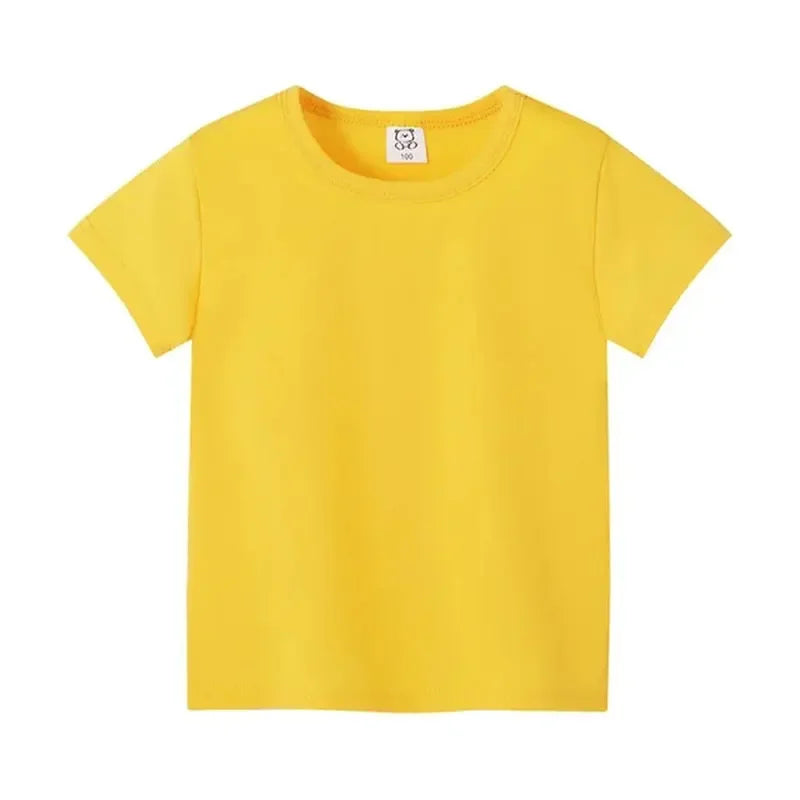 T-shirt d'été à manches courtes pour enfants de 2 à 12 ans, en coton - pour  garçons et filles.