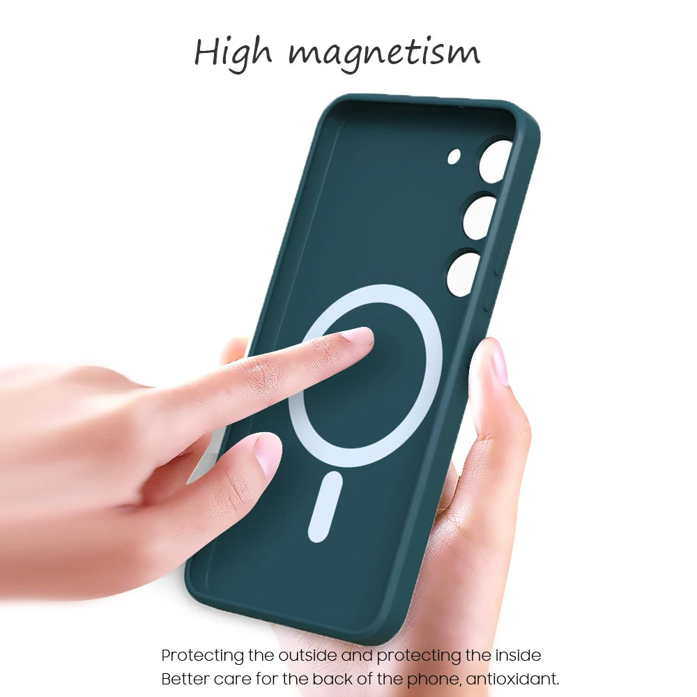 Coque MagSafe en silicone souple pour Samsung Galaxy