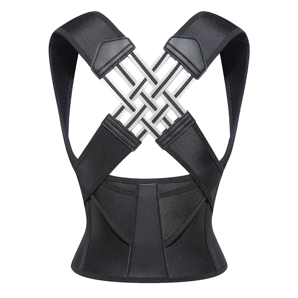 Correcteur de posture dorsal ajustable pour femmes et hommes - prévient le dos voûté, soulage les douleurs.