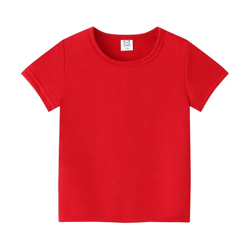 T-shirt d'été à manches courtes pour enfants de 2 à 12 ans, en coton - pour  garçons et filles.