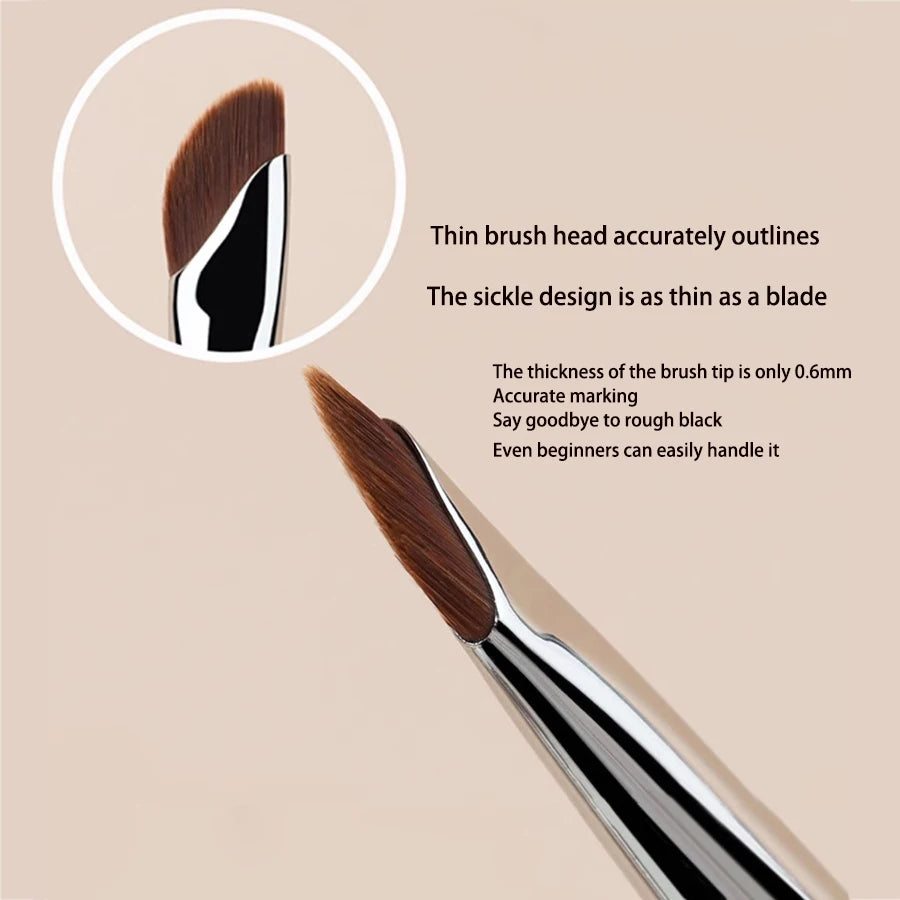 Pinceau eyeliner en forme de faucille, pinceaux pour le contour des yeux et le contour de l'œil