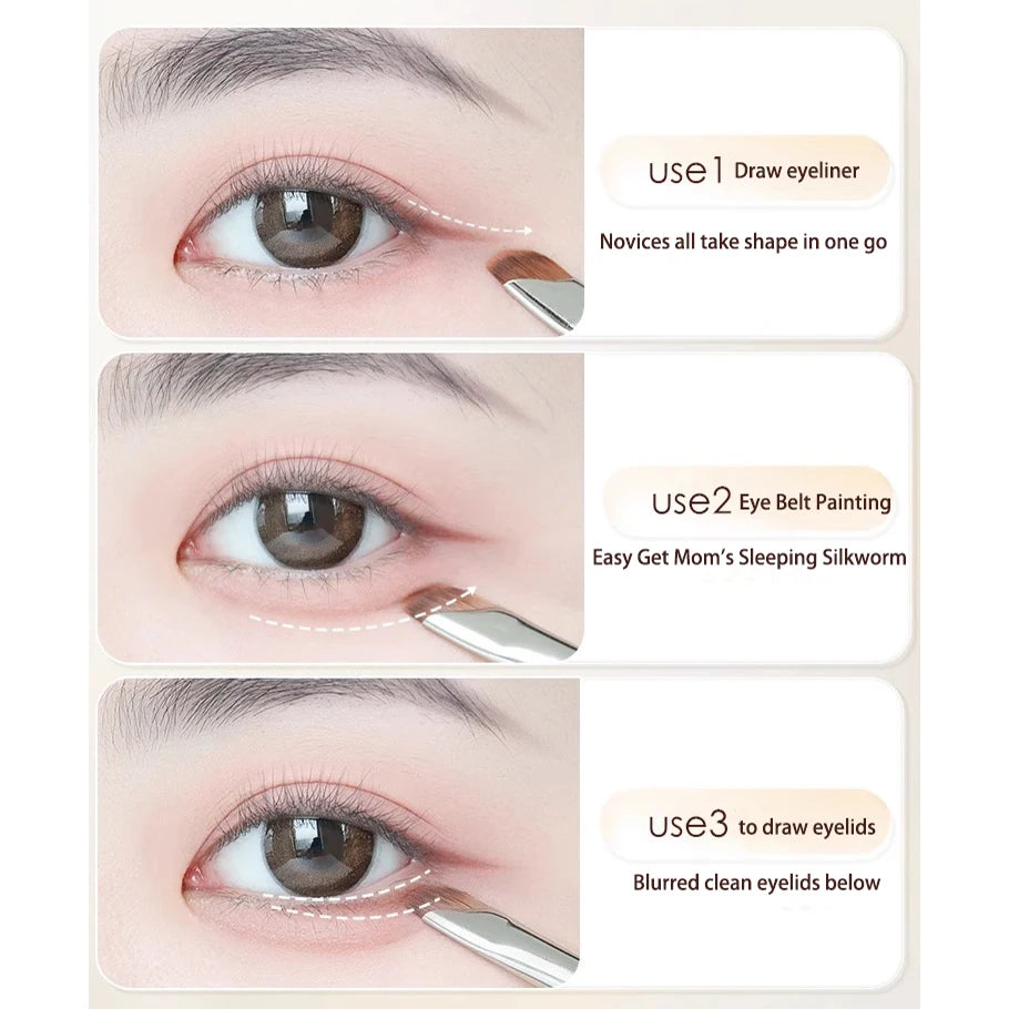 Pinceau eyeliner en forme de faucille, pinceaux pour le contour des yeux et le contour de l'œil