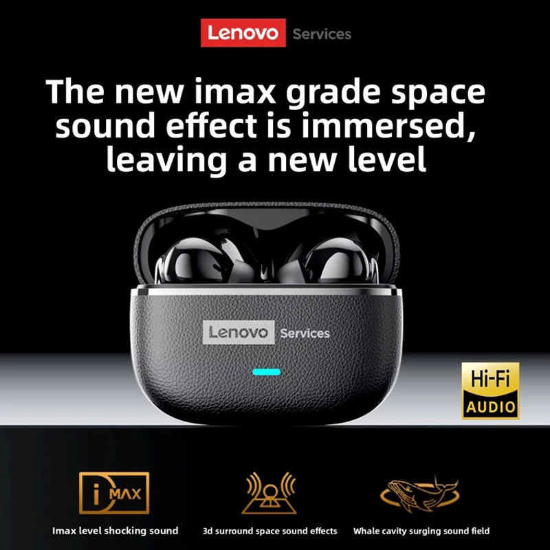 Écouteurs sans fil Lenovo LE208 TWS Bluetooth 6.0 en cuir, stéréo, réduction de bruit ENC, faible latence (38 ms), casque gaming